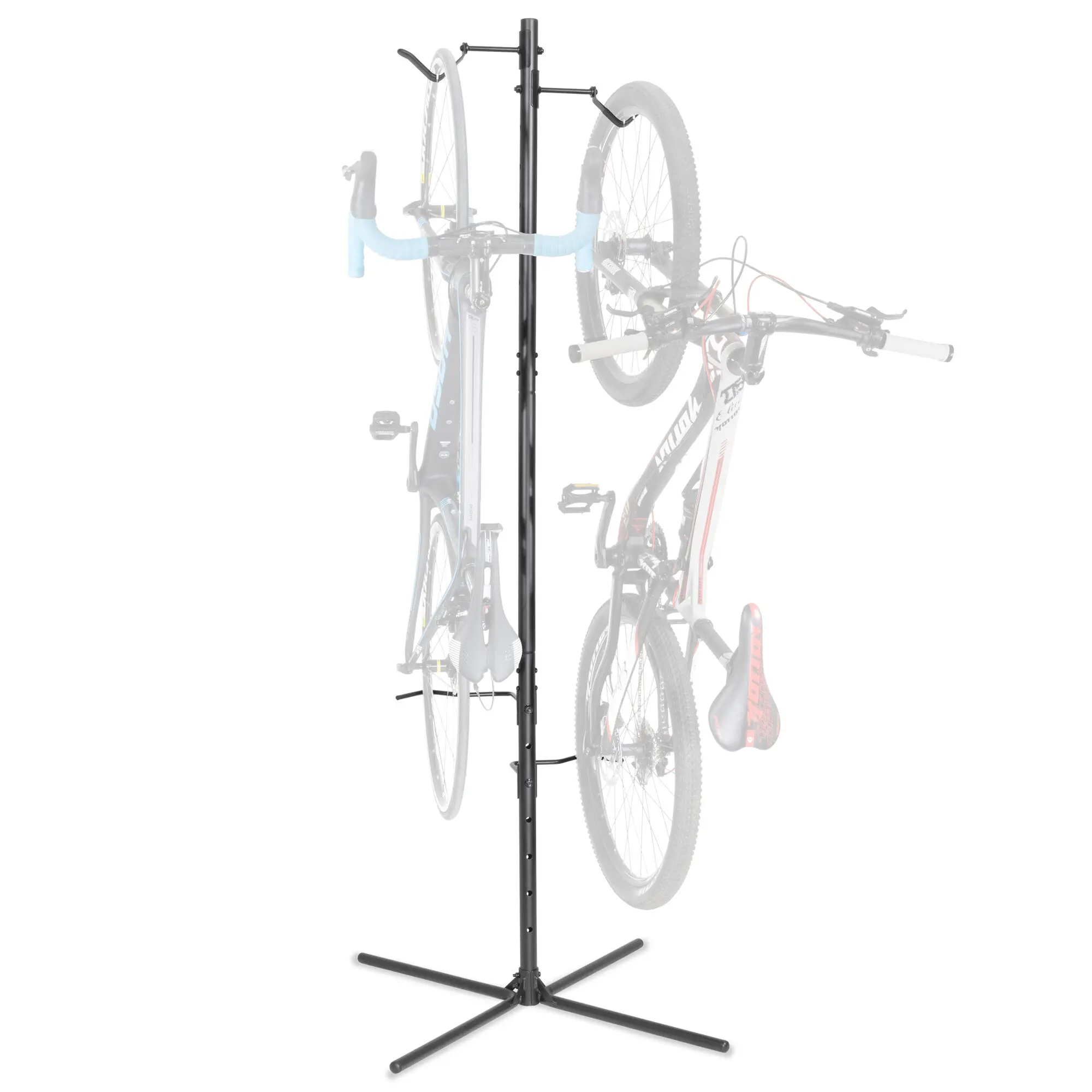 CyclingDeal Vertical Bike Rack for 2 Bikes, Freestanding Gravity Storage Stand, Adjustable Space Saving Hanger for Indoor Garage Use, 40kg Capacity, Space Saving Hangers, 35" Of Horizontal Space