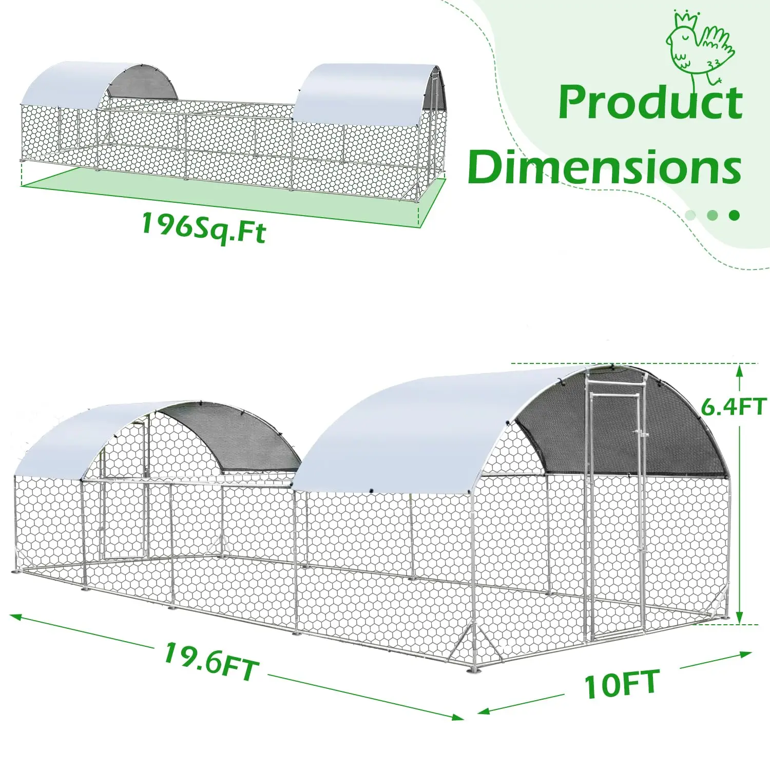 Dome roof*2 - 20*10*6.4FT