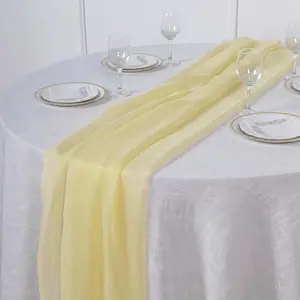 Chiffon 6ft Table Runner Yellow - Flowy & Lightweight Table Decor