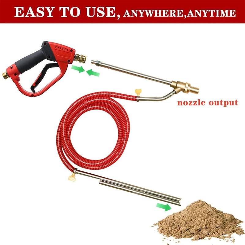 Pressure Washer Sandblasting Kit 5000 PSI Wet Abrasive Sandblaster Attachment with Replacement Nozzle Tips, 1/4 Inch Quick Disconnect, Washer Equipment Kit for Rust Removal Abrasive Cleaning