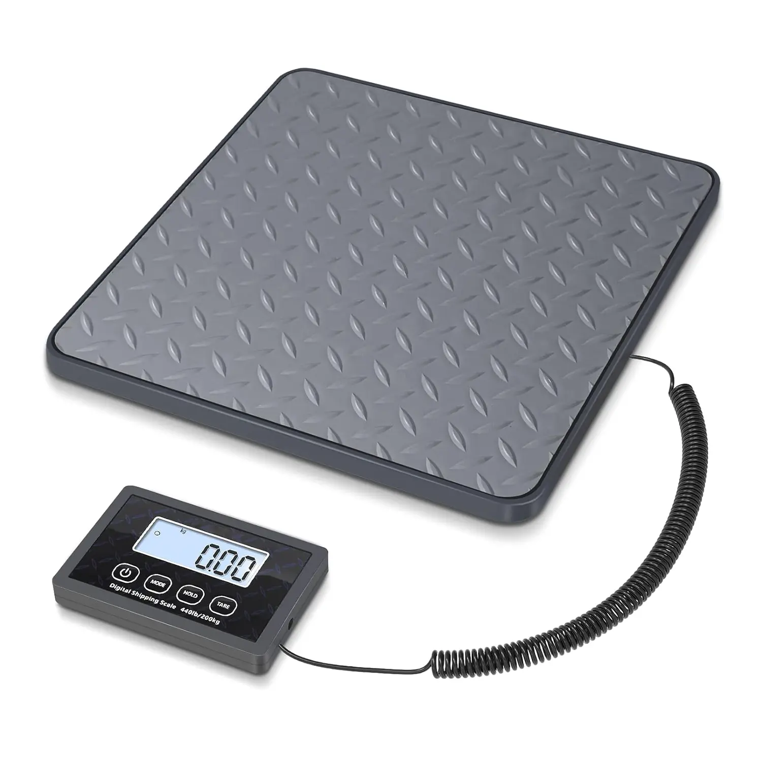 200kg/440lb High Precision Digital Shipping Scale, 10g Accuracy Postal Parcel Scale with Hold Tare Function, Backlit LCD Non-Slip Platform, Dual Power Supply Commercial Weighing Scale for Shipping, Luggage, Courier, Small Business