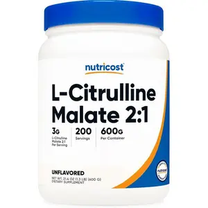 Nutricost L-Citrulline Malate 2:1 (600g) Fruit Punch - Workout Support, Muscle Performance, Nitric Oxide Booster - Fitness Supplement Powder, 75 Servings