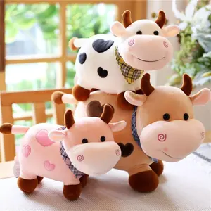 Cute Cartoon Home Decoration Cow Plush Toy Kids Toy Stuffed Animals Animal Plush Doll Smile Cow Stuffed Toy Cattle Plush Toy