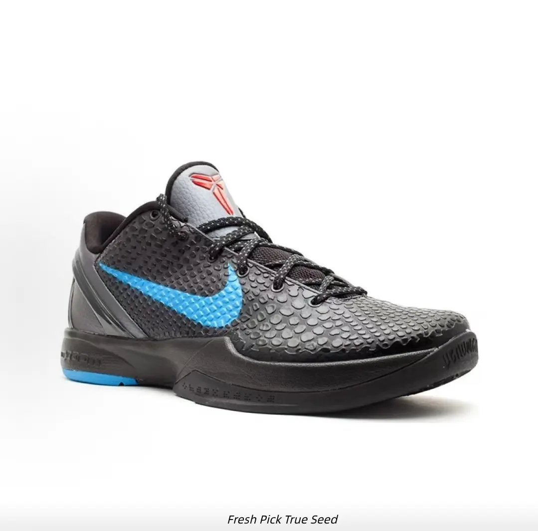 Full Black Mesh Low Top Basketball Sneakers Cyan Blue Logo Translucent Ice Blue Cushion Sole Lightweight Anti-Slip Court Training Athletic Shoes Unisex