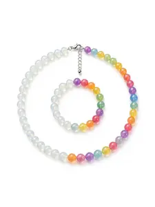 Dopamine Necklace Set, Color-Changing Beaded Jewelry, Mood-Responsive Necklaces Bracelets Earrings, Summer Beach Gift for Women