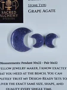 Crescent Moon - Grape Agate - Design-Ready Set