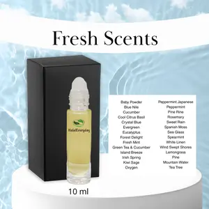 Fresh Fragrance Oil Scents Roll-ons 1/3 oz. Gift Box Included