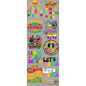 Cinco De Mayo DTF Transfers Gang Sheet 22” wide x 60” long DIY Direct to Film T Shirt Transfers
