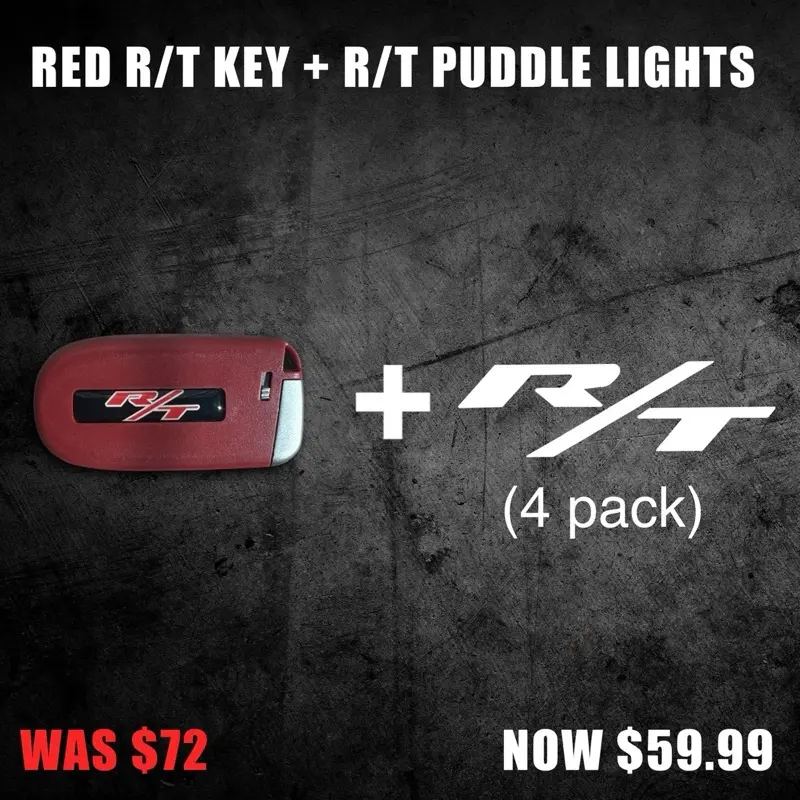 Red R/T Key Fob + R/T Puddle Lights Bundle (4 pack)