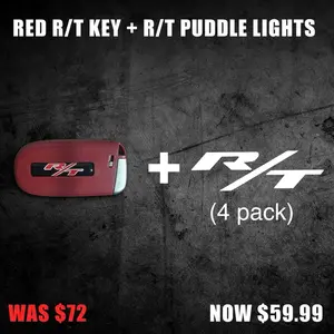 Red R/T Key Fob + R/T Puddle Lights Bundle (4 pack)