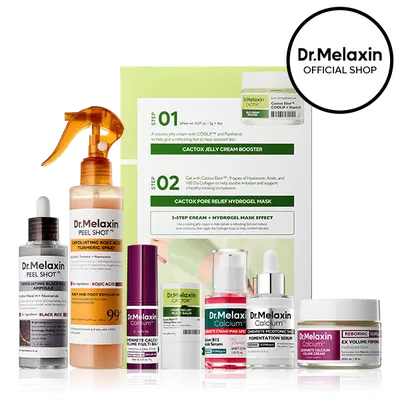 [Dr.Melaxin Official] 8-Step Collagen Glow Lift Bundle – Peeling Exfoliator, Firming Lifting Care, Glass Skin Radiance Korean Skincare Set