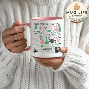 Wicked Pink Goes Good With Green Mug, Wizard of Oz Fan Gift, Changed For Good Coffee Mug, Wicked Musical Movie Xmas Gift, Broadways Fan Mug