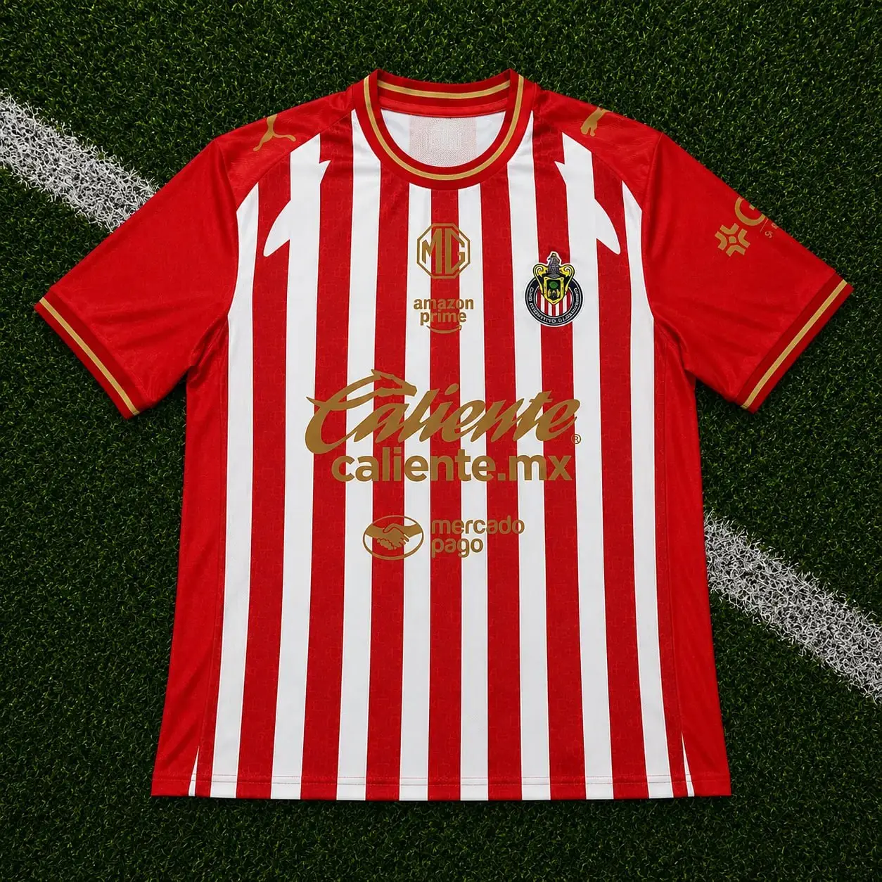 26-27 Red & White Chivas Home Soccer Jersey – Quick-Dry Breathable Short Sleeve Football Shirt, Liga MX Game Day Fan Gear