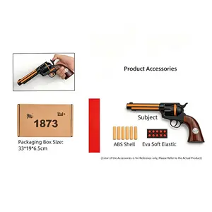 1873  Action Revolver Toy Model, Classic Western Cowboy Role-Play Blaster, EVA Soft, Outdoor Game & Collection Ornament