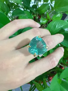 Evelyn(14412)gc.S925 green fluorite adjustable ring