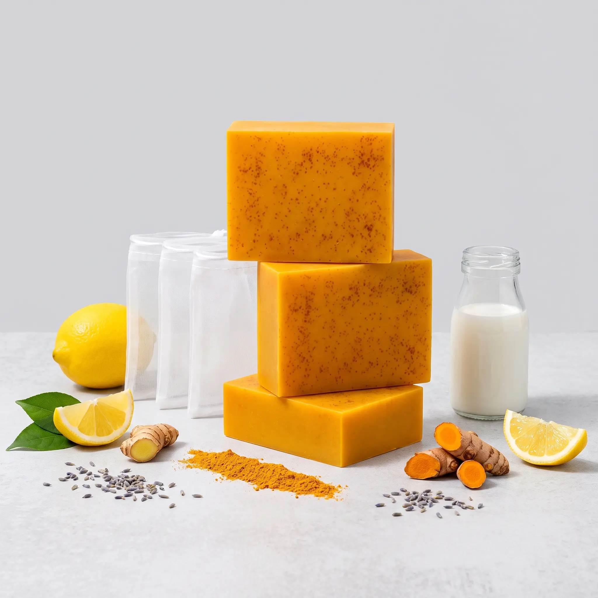 Lemon Turmeric Kojic Acid Cleansing Soap, Turmeric & Kojic Acid Brightening Soap, Dark Spot Remover, Kojic Acid Soap, Soap Body Care Body Wash Lemon Flawless Organic