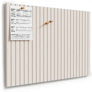 Large felt panels, each 11.8-inch square, are suitable for office and bedroom decor; 6, 12, and 18-panel striped felt wall panels are available in various combinations and can be used as thumbtack message boards and home wall storage shelves.