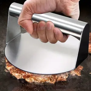 Single Piece Stainless Steel Burger Press - 6-Inch Non-Stick Hamburger Patty Maker for Making Perfect Beef Burgers, Sliders, And Steaks. Features an Ergonomic Handle And Flat Surface for Uniform Meat Pressing