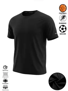Men’s quick-dry, breathable short-sleeve sports shirt made from high-stretch ice silk fabric ideal for fitness, running, and training.