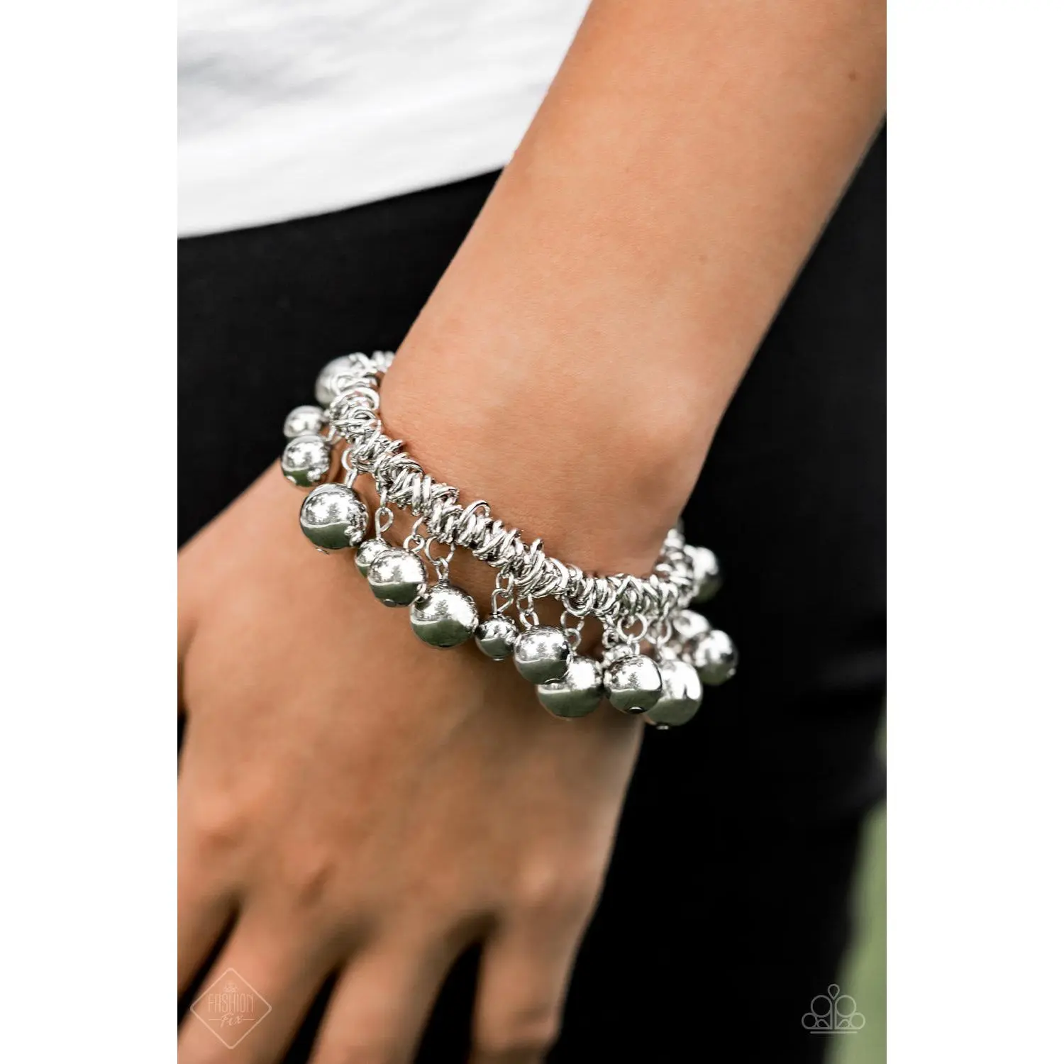 Ballroom Baller Silver Stretchy Bracelet