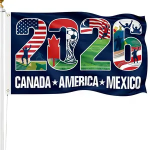2026 World Soccer Flag Banner, Usa Canada Mexico Football Supporter Banner, Outdoor Patio Decor, Fan Party Activity, Quality Soccer Fan Gift