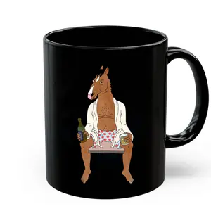 The Bojack Horseman Drinking Mug, Retro Adult Cartoon Fan, Double Side Printed Cryptid Bad Rage Horse Coffee Cup