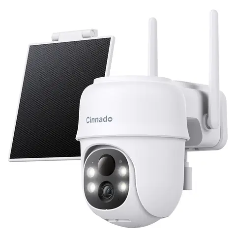 2K Cameras for Home Security-2.4G WiFi Outdoor Camera Wireless Solar/Battery Powered, 360° Viewing, Human Detection, Color Night Vision, Cloud/SD Storage, Works with Alexa/Google Home