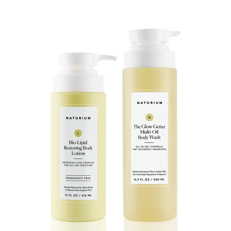 Naturium The Glowing Body Bundle - Glow Getter Multi-Oil Body Wash & Bio-Lipid Restoring Body Lotion Body Lotion Set Body Kits