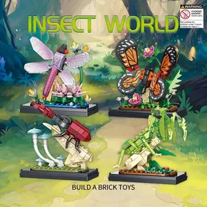 Random Insect Building Blocks Toy, Insect Series Model Assembly Building Blocks Toy, Desktop Ornaments for Home Office