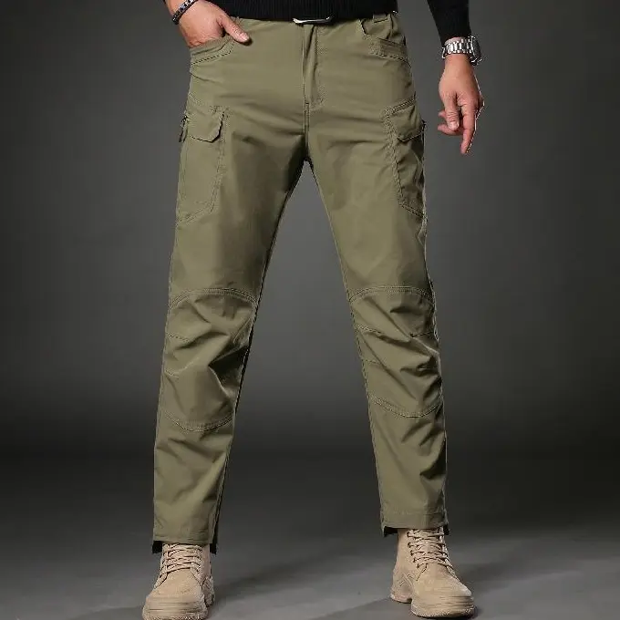 Men’s Straight Tactical Cargo Pants with Multiple Side Pockets, Lightweight Outdoor Utility Pants