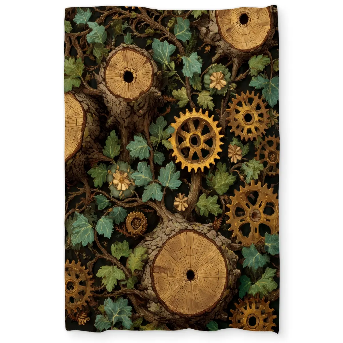 Conscious Sales C1DCTXLWIEG1UB Hiding Gears Green Twin Size Extra Long Duvet Cover - Stylish Home Decor