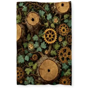Conscious Sales C1DCTXLWIEG1UB Hiding Gears Green Twin Size Extra Long Duvet Cover - Stylish Home Decor