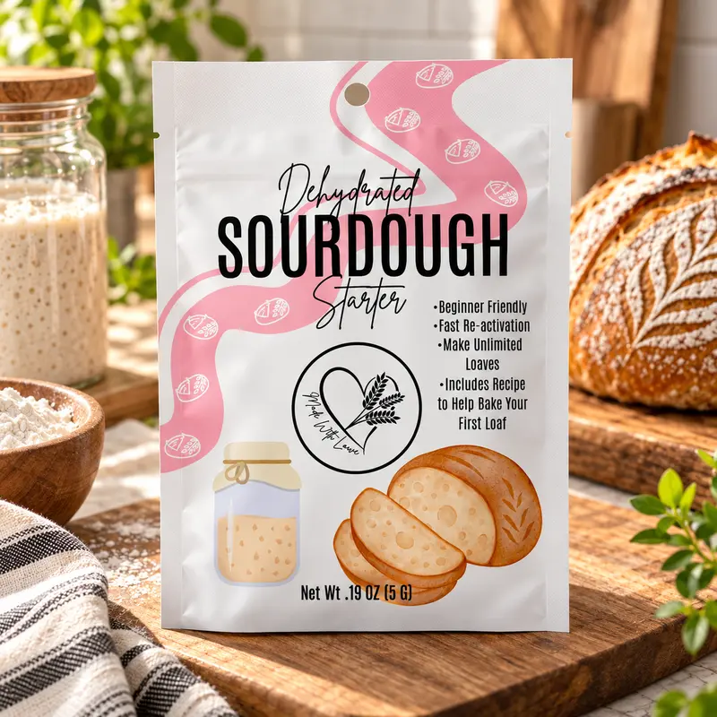 Dehydrated Sourdough Starter + QR Recipe Code