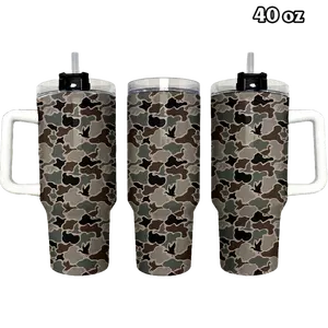 Vintage Duck Hunting Camouflage Tumbler 40oz & 30oz, Outdoor Hunter Drinkware For Men Women, Insulated Travel Mug, Father's Day Gift Idea | 060426.R3061.ID00