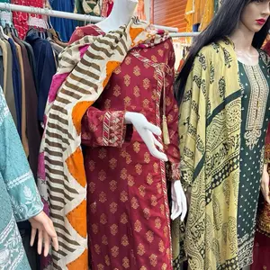 Maroon color long kurti set size 46