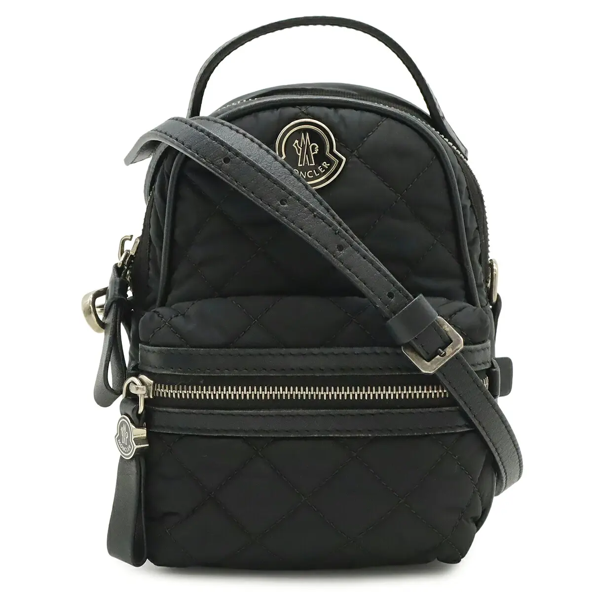 Pre-owned MONCLER Nylon Shoulder Bags KILIA SMALL Leather 2way Shoulder Bag