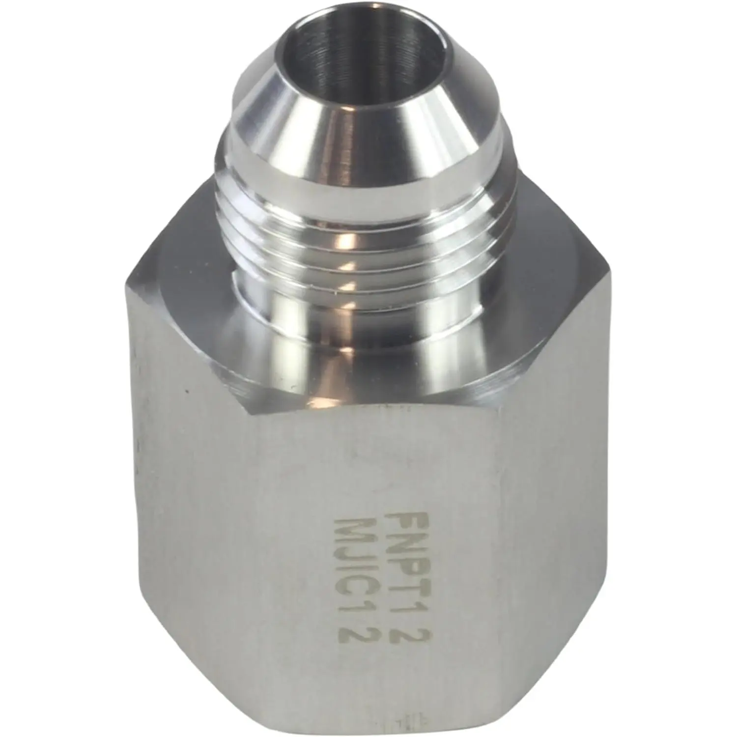 (R) 1/2" NPT Female 1/2" JIC Male Flare Tubing Adapter Hose Connector Pipe Fittings 304 Stainless Steel (1/2" FNPT x 1/2" MJIC)