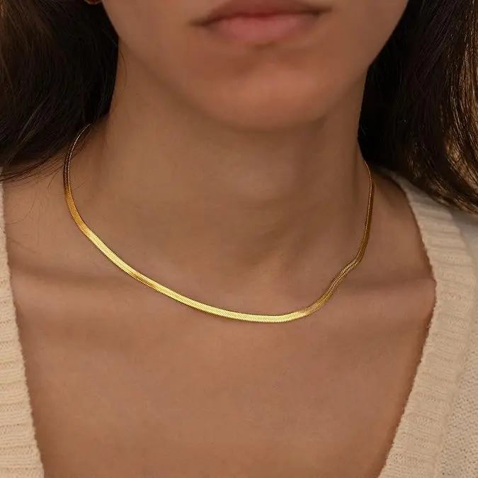 gold | Style: 3mm 14.0'' chain necklace