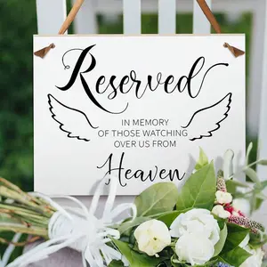 Wedding Memorial Chair Reservation Sign, Wooden Reserved Seat Marker, Decorative Wedding Decoration (25cm X 20cm), Eucalyptus Tree Material