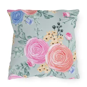 Girly Floral Design Outdoor Pillows, Patio Pillows