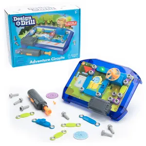 Educational Insights Design & Drill Adventure Circuits 63 Pieces and Space Circuits 52 Pieces, STEM Toy, Ages 5+