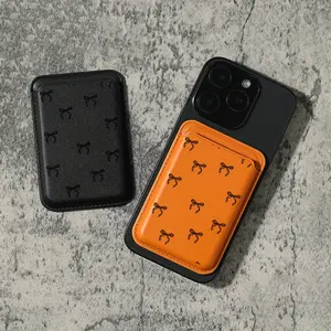 Luxurious, stylish, and exquisite black faux leather magnetic card holder with bow pattern, suitable for iPhone 16, 15, 14, 13, 12 Pro Max. Faux wallet accessory, holds 1-2 cards.