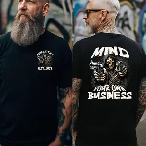 [Generation Studio] Personalized Year 1965-1980 Mind Your Own Business Generation X Shirt, Vintage Skull Gen X Shirt, Generation X Shirt, Full Colors, Full Sizes, For Men, For Women