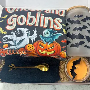 Halloween Gift Box Fall Gift Box Spooky Gift Basket Girlfriend Gift Autumn Clothing Halloween Shirt Spooky Tumbler Bats Shirt Halloween Decor Candle Bat Decorations Gift Girlfriend Gift Box Sister Friend Gift Fall