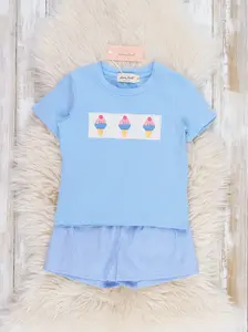 Frozen Delight Ice Cream Embroidered Cotton Outfit