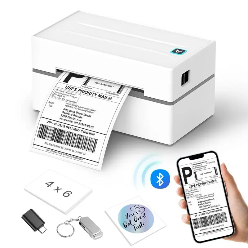 Bluetooth Thermal Label Printer Wireless 4x6 Shipping Label Printers