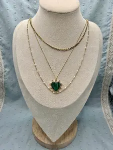 Sophia Emerald Heart Layered Necklace