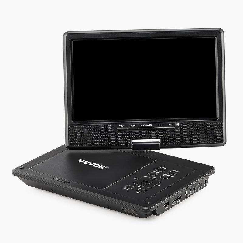 VEVOR Portable DVD Player, 9 inch HD Swivel Display Screen, 4 Hours Built-in Rechargeable Battery, Dual Speakers, Support Sync TV/USB/SD Card/CD/DVD, Car Charger, AC Power Adapter, Remote Control
