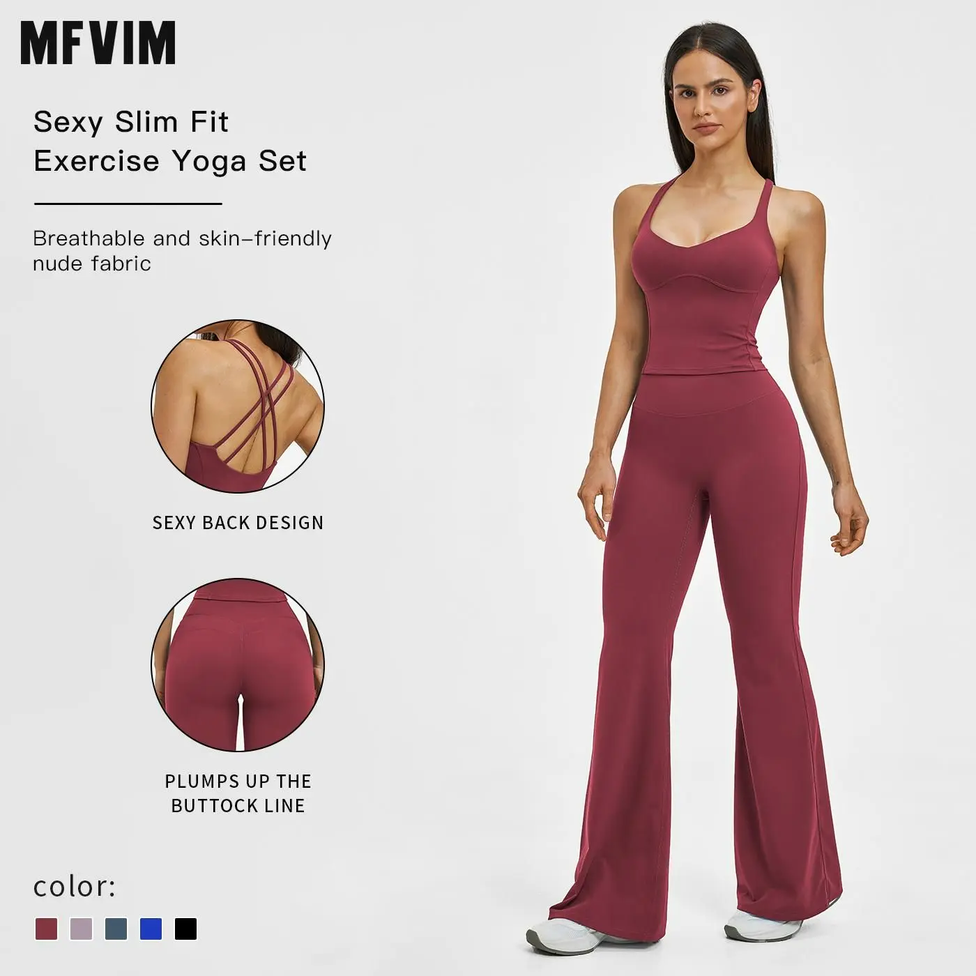MFVIM Women’s Fuzzy 2-Piece Yoga Set - Crossback Design for Flattering Back, All Seasons Gym Workout Outfit, Pilates Running Shock-Absorbing Workout Sets for Women, Gym Workout Women