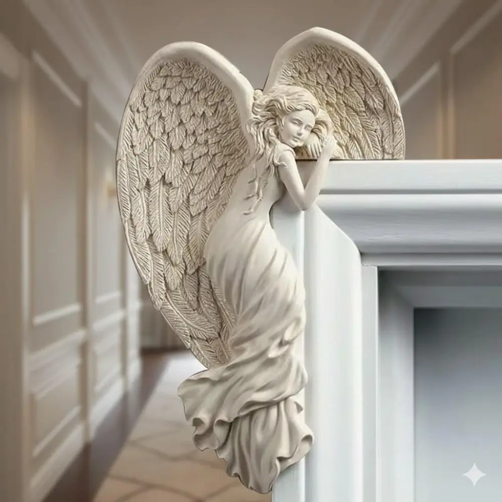 Custom Angel Wings Wall Art, Hand-Carved Resin Decor for Home, Nordic Minimalist Style, Moisture-Proof Hanging, Perfect for Living Room, Entryway, or Gift for Housewarming and Holidays, Wall Art Decoration, Artwork for Walls, Unique Artwork